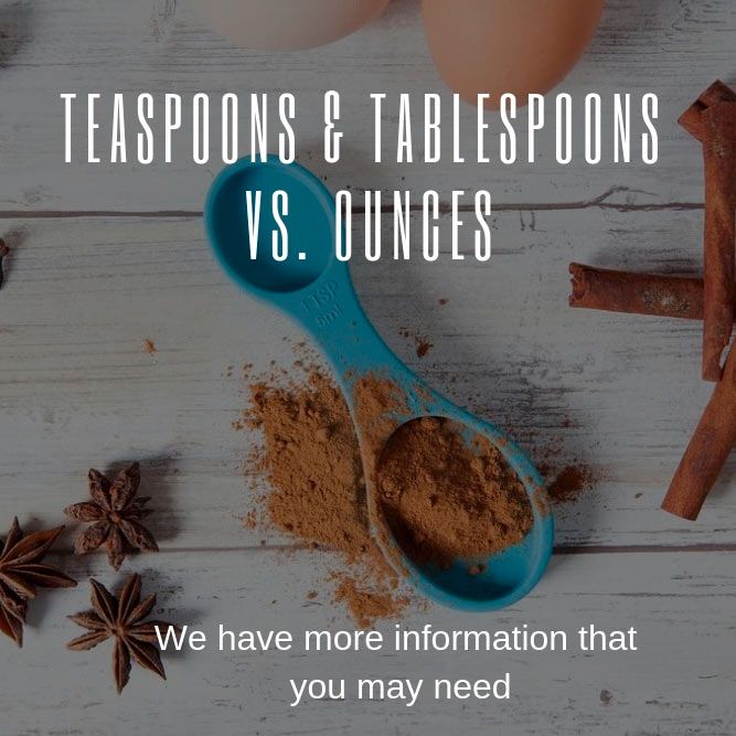 Teaspoons And Tablespoons VS Ounces #food #living