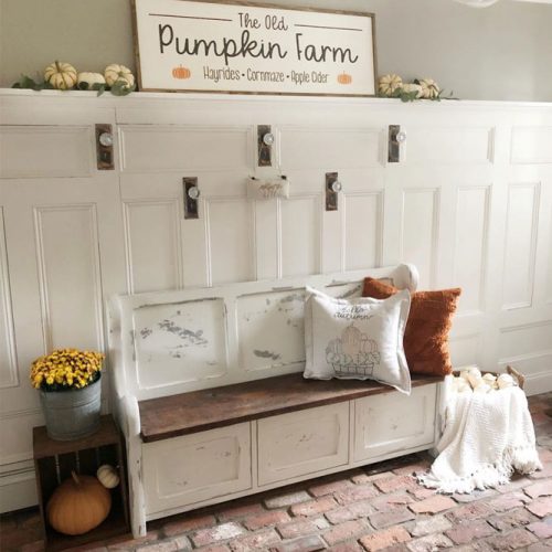 Vintage Mudroom Bench Design #vintagebench