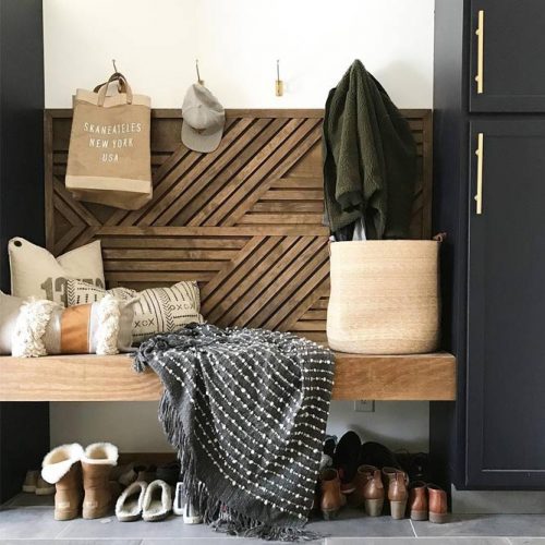 Modern Wood Mudroom Bench #modernwoodbench