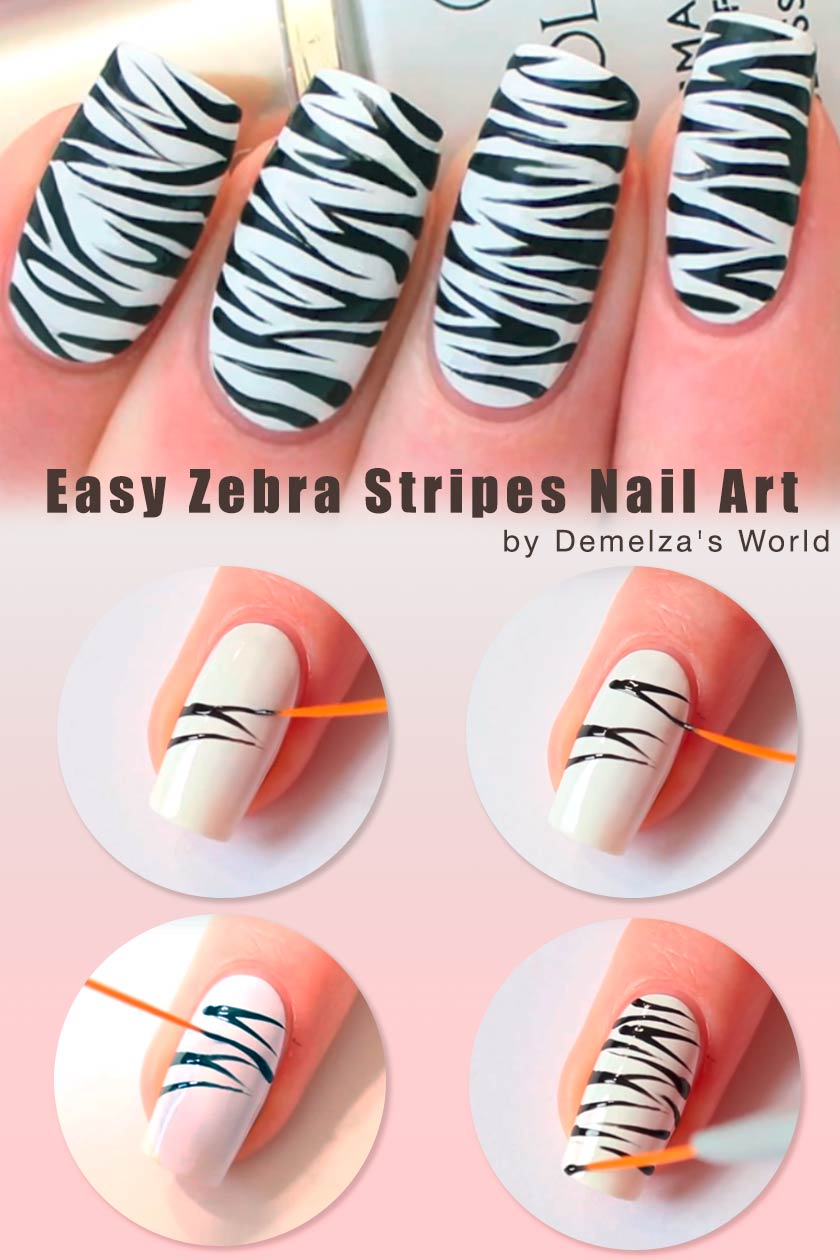 How To Do Zebra Stripes Nail Art At Home #nailsarttutorial #easynailart