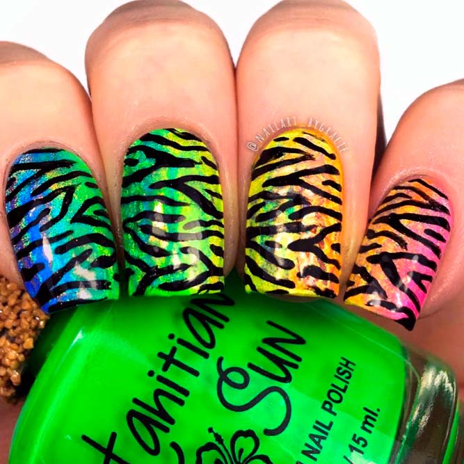 hot pink and lime green zebra print