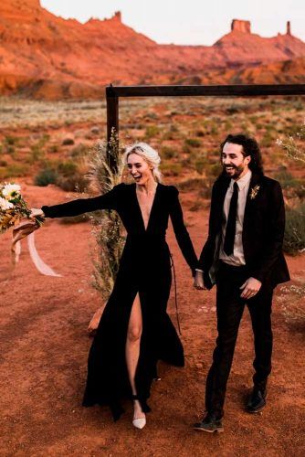 simple black wedding dress