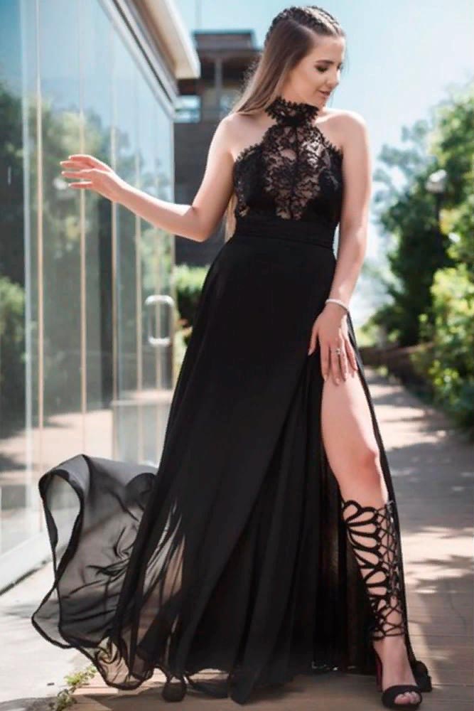 Black high low outlet wedding dresses