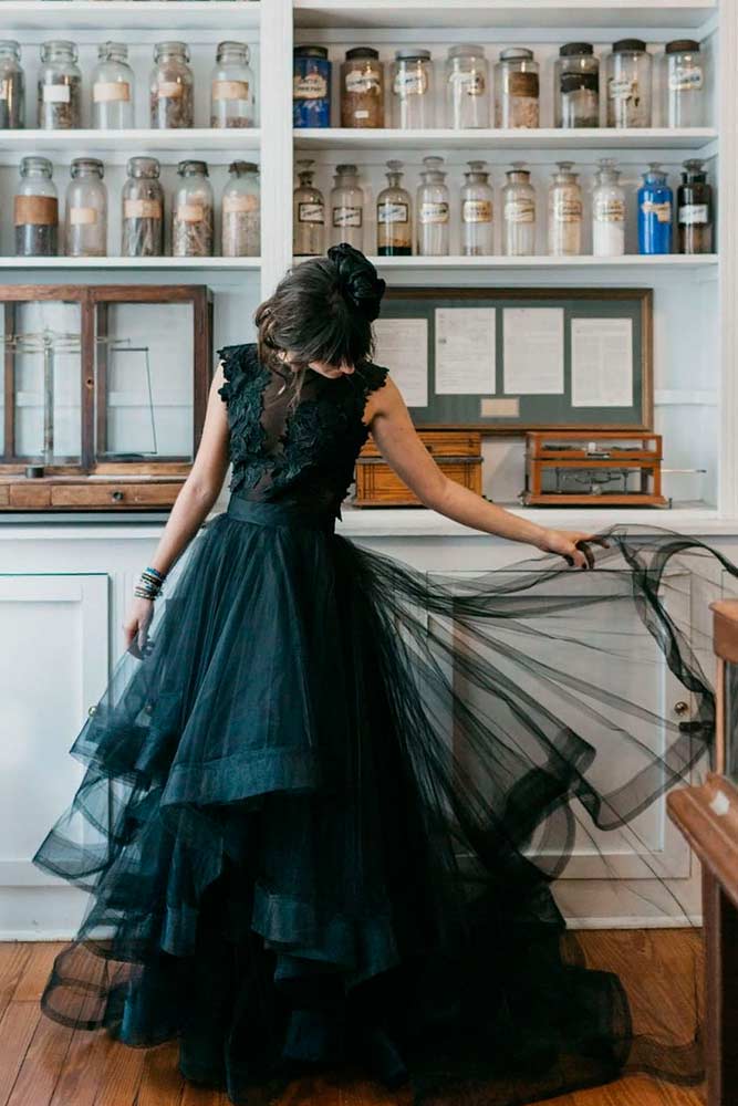 Black and sale teal wedding dresses