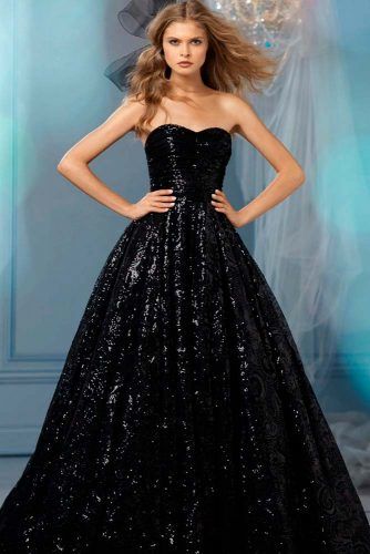 black sparkly wedding dress