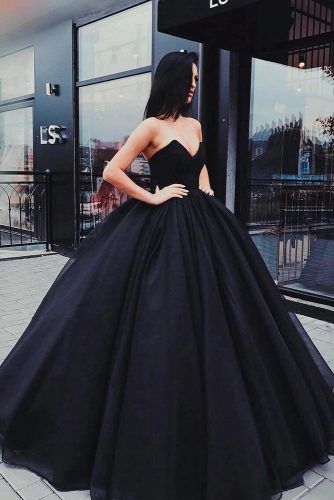 black strapless wedding dress