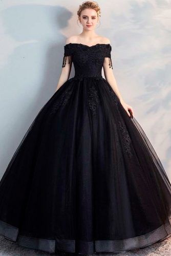 black gown dress for wedding