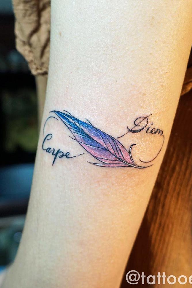 Infinity Feather Tattoo Design #infinitytattoo