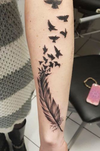 feather bird tattoo ideas