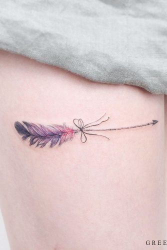Feather Arrow Tattoo #arrowtattoo