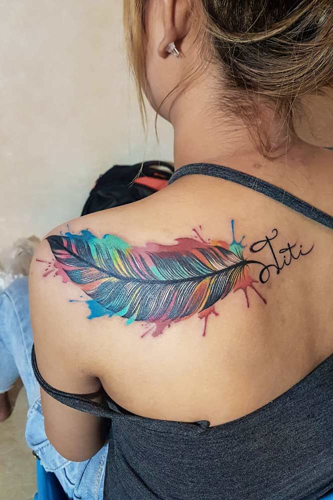 Peacock Feather Tattoo On Shoulder