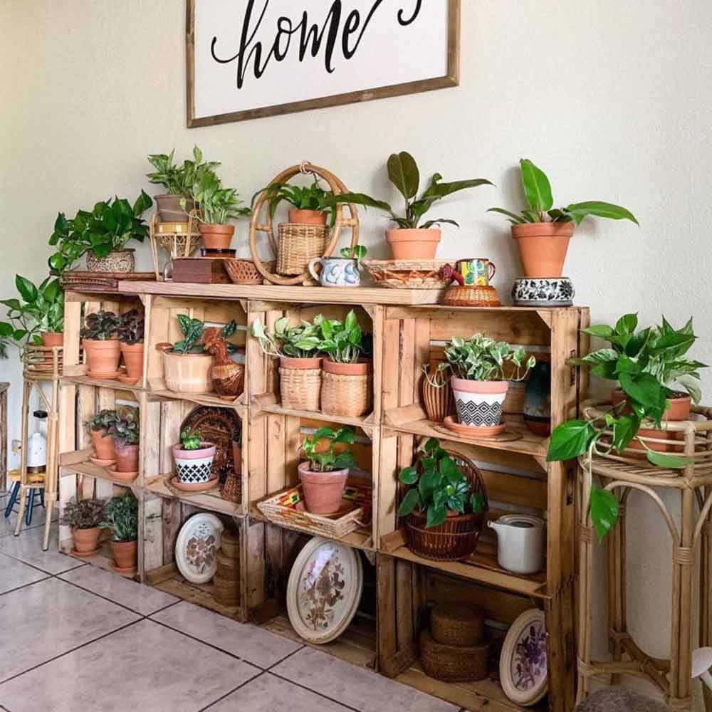 Wooden Boxes Plant Stand #woodenstand