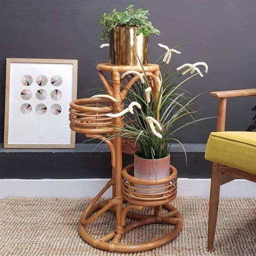 Retro Wood Plant Stand #retrostand #woodplantstand