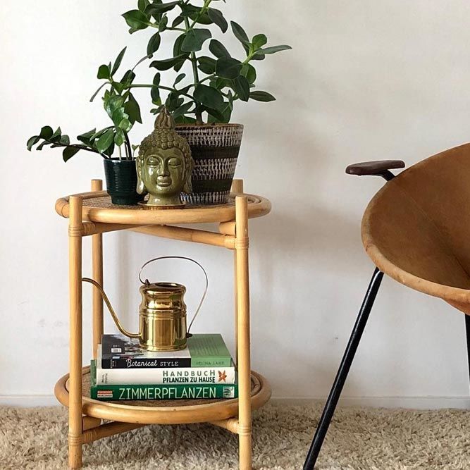 Wood Plant Stand With Shelf #roundplandstand