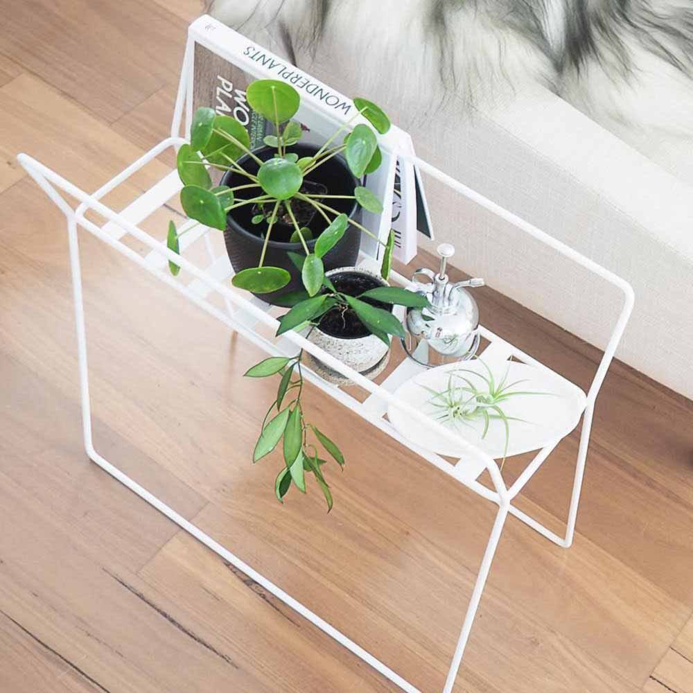 White Metallic Plant Stand #whiteplantstand