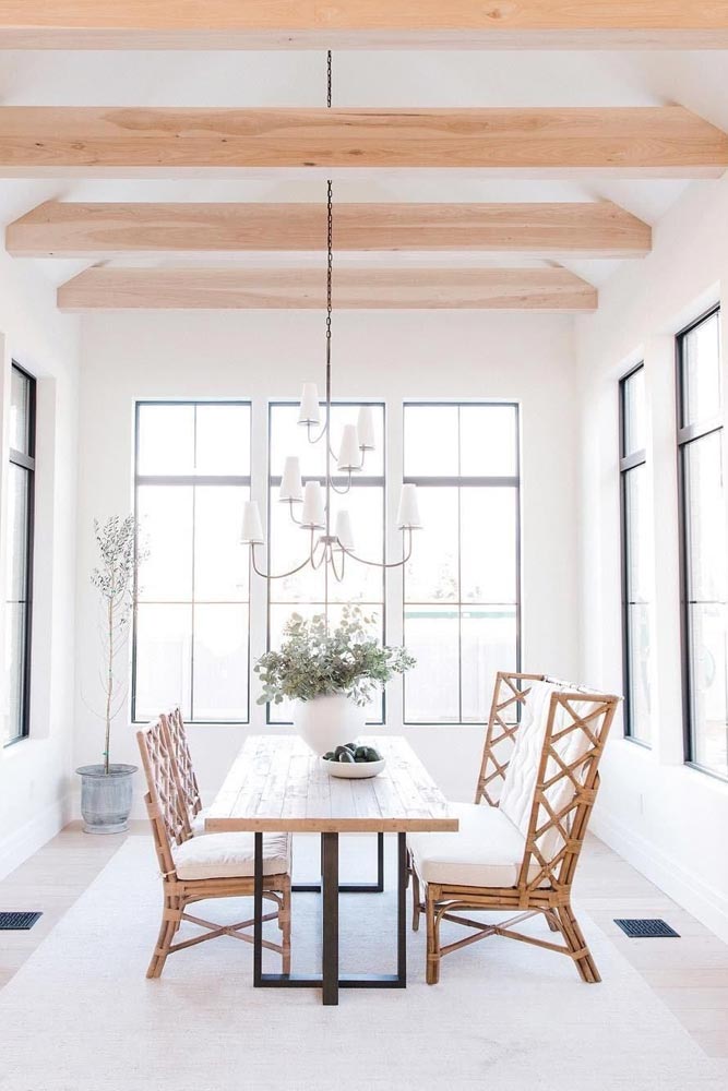 Four Season Sunroom Design With Dinner Space #wood #whitecolors