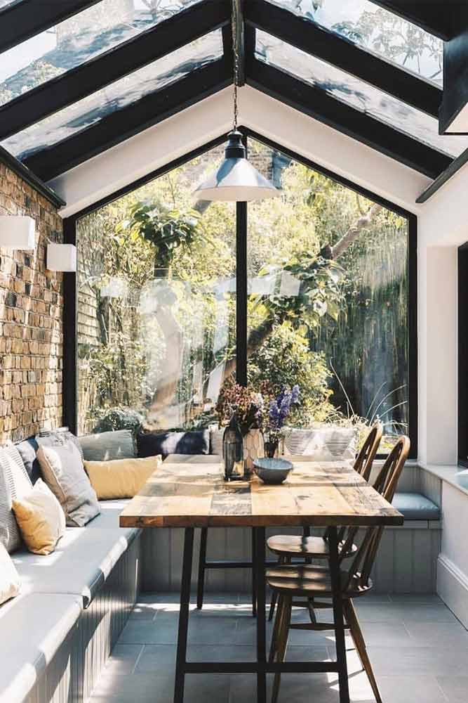 Small Sunroom With Dinner Setting #plants #restspace