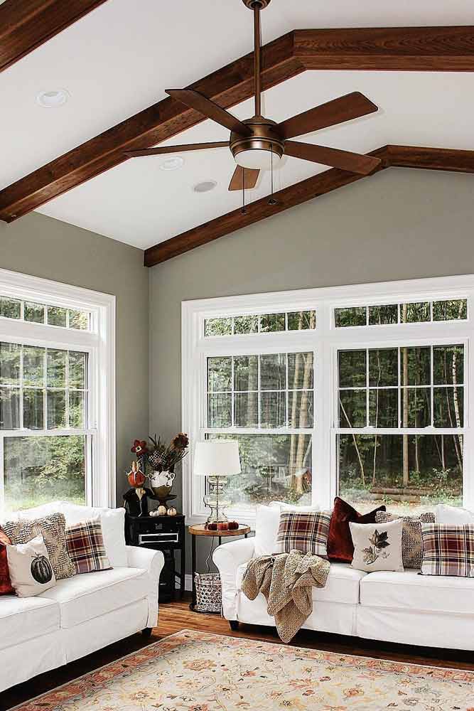 Traditional Sunroom With Wood Accents #woodaccent #classysunroom