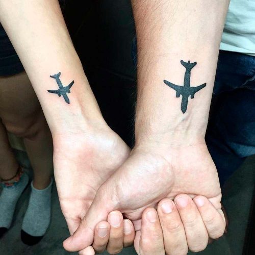 Matching Tattoos For Travelers #tattoosideas #matchingcoupletattoos