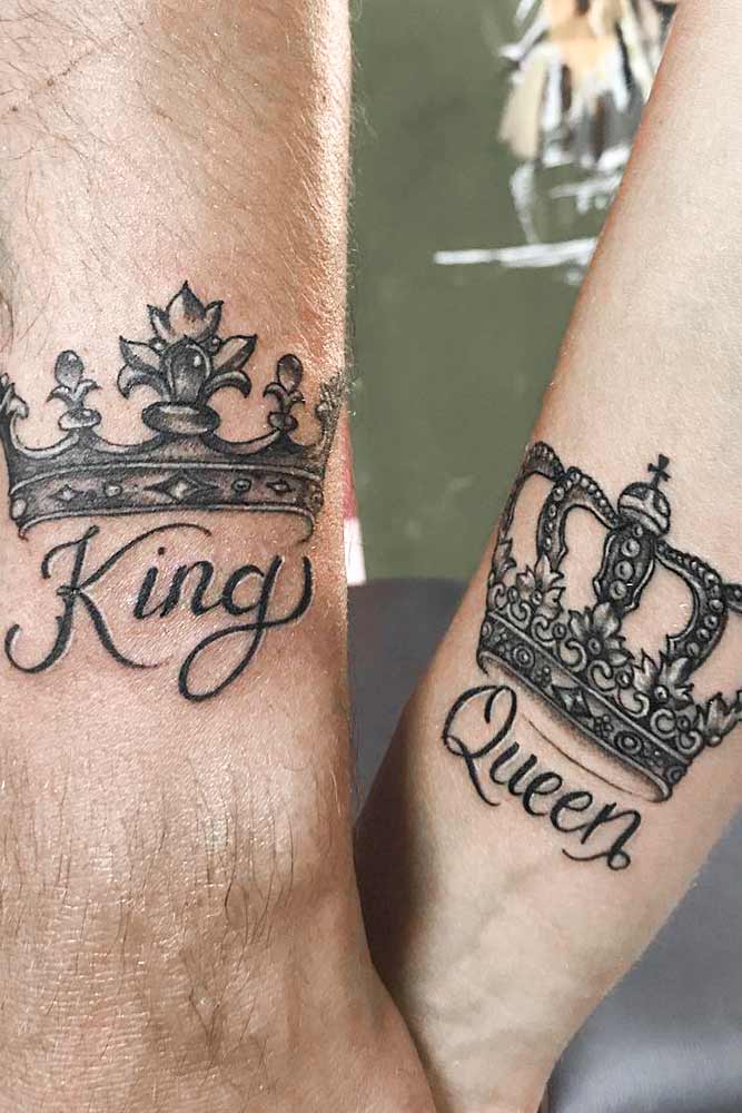 Couple Crown Tattoos Design #crowntattoo #kingtattoo #queentattoo