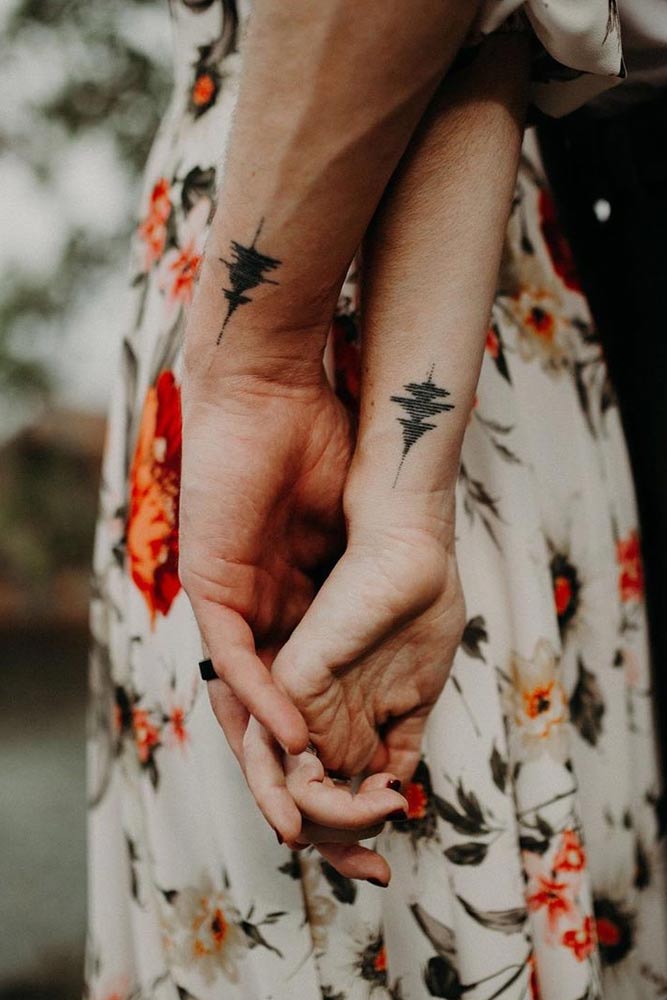 Sound Wave Wrist Tattoos