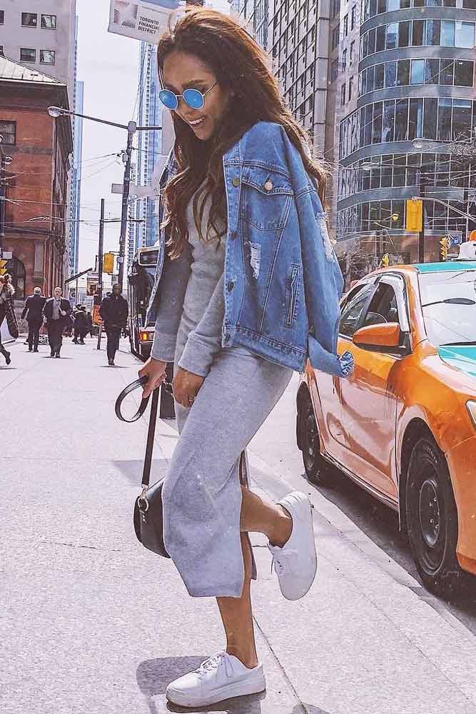 denim jacket midi slip dress