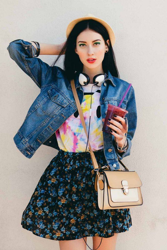 Denim Jacket With Short Skirt