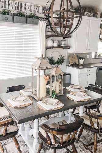 farmhouse table set up