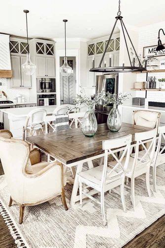 White farmhouse table online and chairs