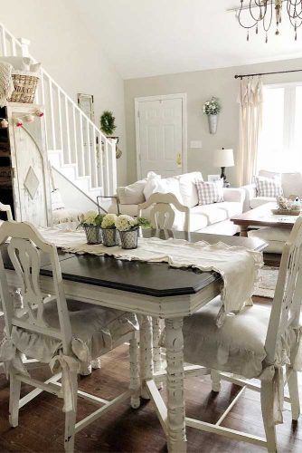 Wood White And Gray Dinner Table And Chairs #graytop #chairs