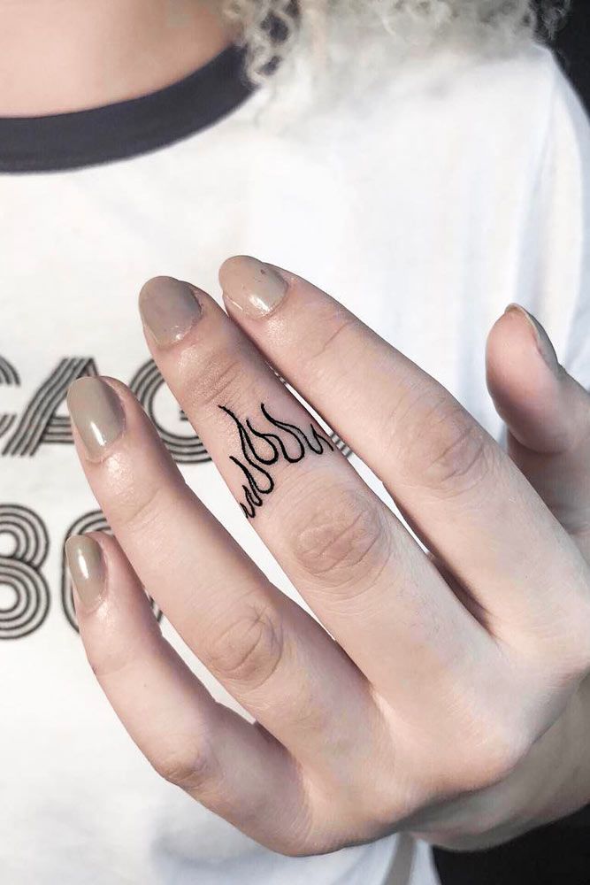 Cool Finger Tattoos With Flame #flametattoo #firetattoo