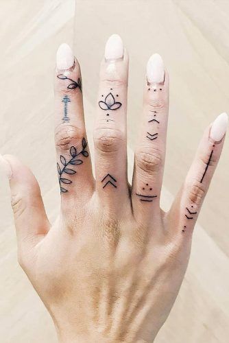 Simple Dotted And Lined Finger Tattoos #smalltattoos