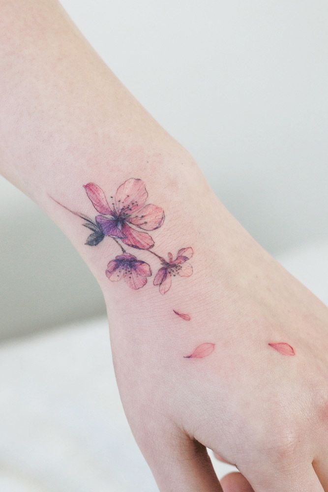 Blossom Tattoo Watercolor Transprent Png Free Download Cherry Blossom  Tattoo Black And White PNG Image With Transparent Background  TOPpng