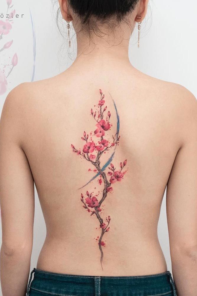 Watercolor Cherry Blossoms done by Simon at United Tattoo in Taipei Taiwan   rtattoos