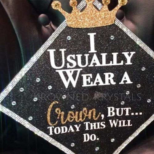 Crown Graduation Cap Design #crowngradcap #blackgraduationcap