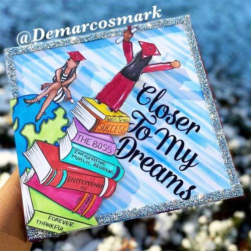 Painted Graduation Cap Design #books #quotes