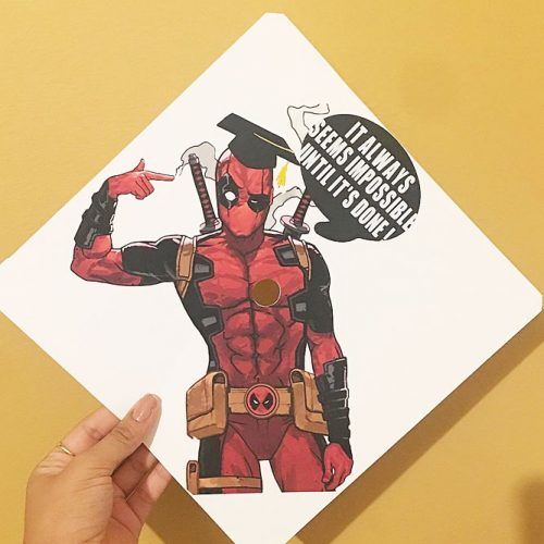 Dead Pool Graduation Cap #deadpool #whitegraduationcap