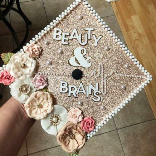 gold high school graduation cap decoration