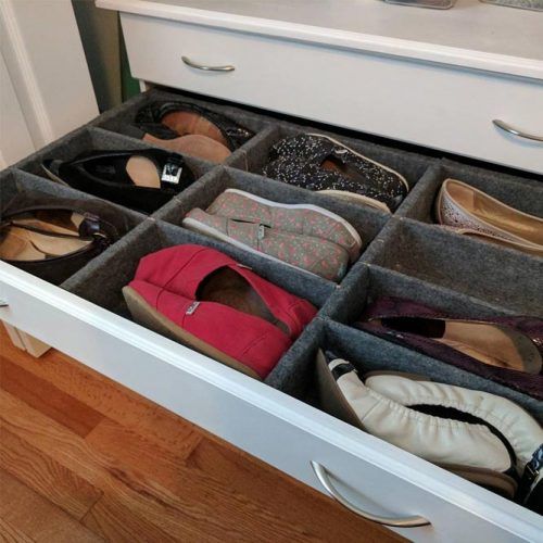Shoe Cabinet With Adjustable Cubbies In Each Drawer #shoecabinet