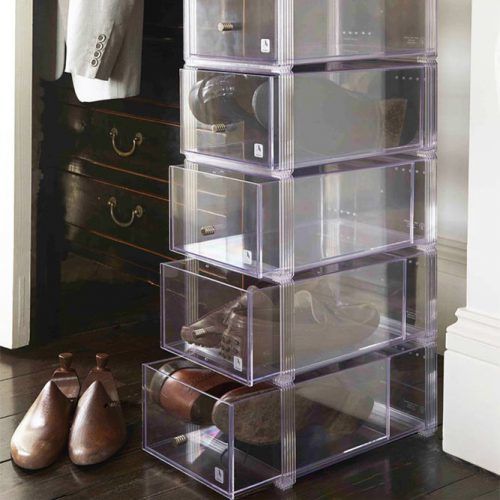 Large Stackable Shoe Storage Drawers #plasticshoeorganizer