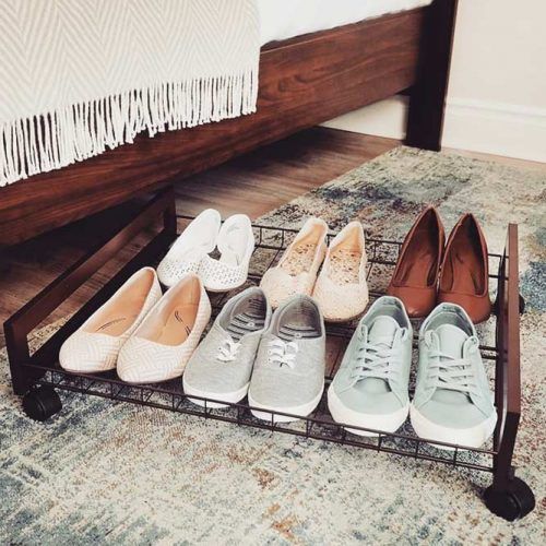 Underbed Wire Shelf #underbedshoeshelf