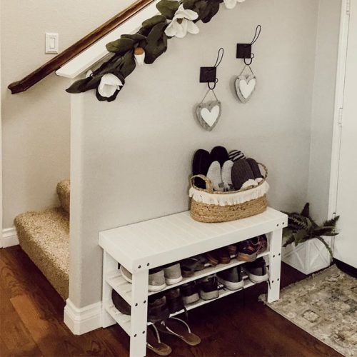 Shoes Storage Space Under Bench #woodshoestorage