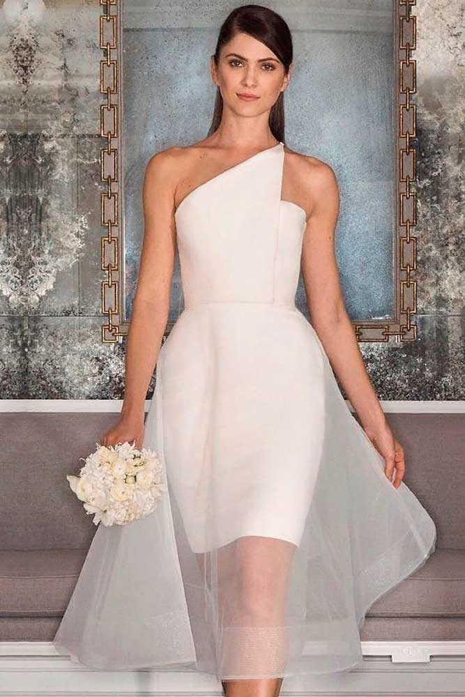 One Shoulder Satin Dress #satindress #modernweddingdress