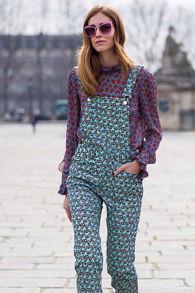 Printed Overalls With Blouse #blouse