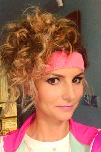 Curly Workout ‘Do With Sweatband #sweatband #curlyhair