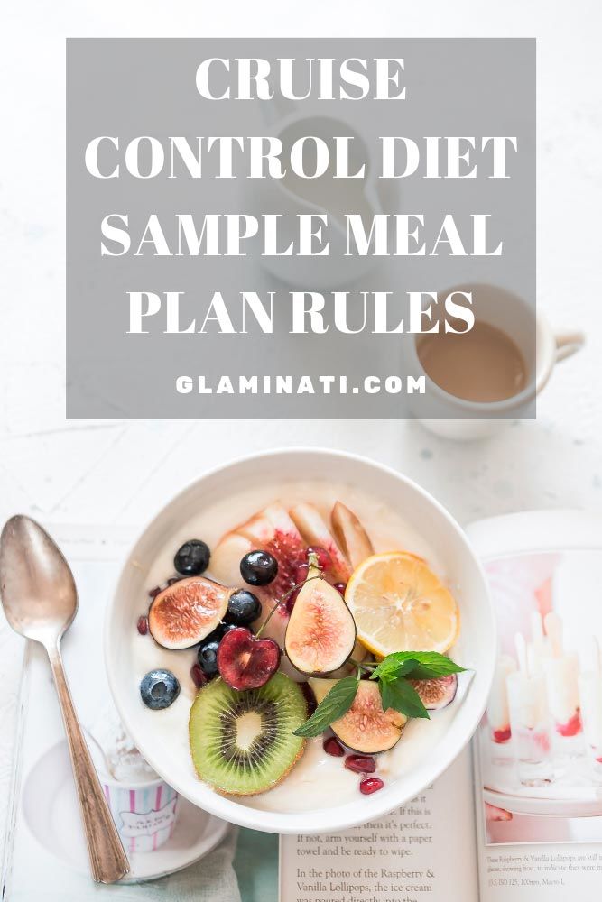 Cruise Control Diet Sample Meal Plan Rules #beautytips #health #food