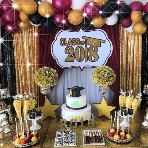 Gold And Black Colors For Candy Table Decor #candytable