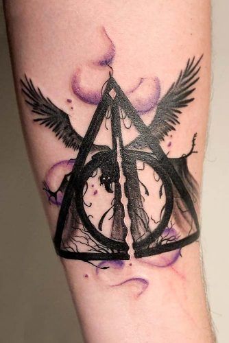 Deathly Hallows Symbol Tattoo Design #deathlyhallowstattoo