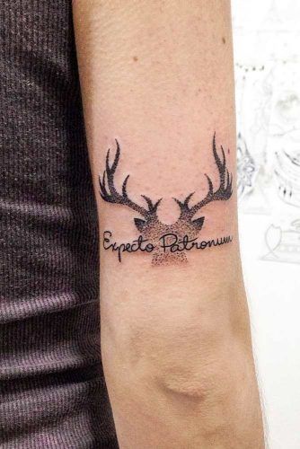 Expecto Patronum Tattoo Design With Deer #expectopatronum #patronus