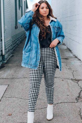 plus size green plaid pants